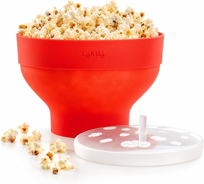 Lékué popcorn maker · Lékué microwave popcorn maker, Standard, red