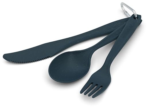 Coghlan’s camp cutlery set · Camp Cutlery Set, wheat-straw composite knife, fork and spoon with accessory clip